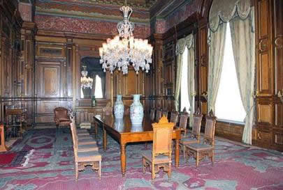 dining room with chairs carved by sultan